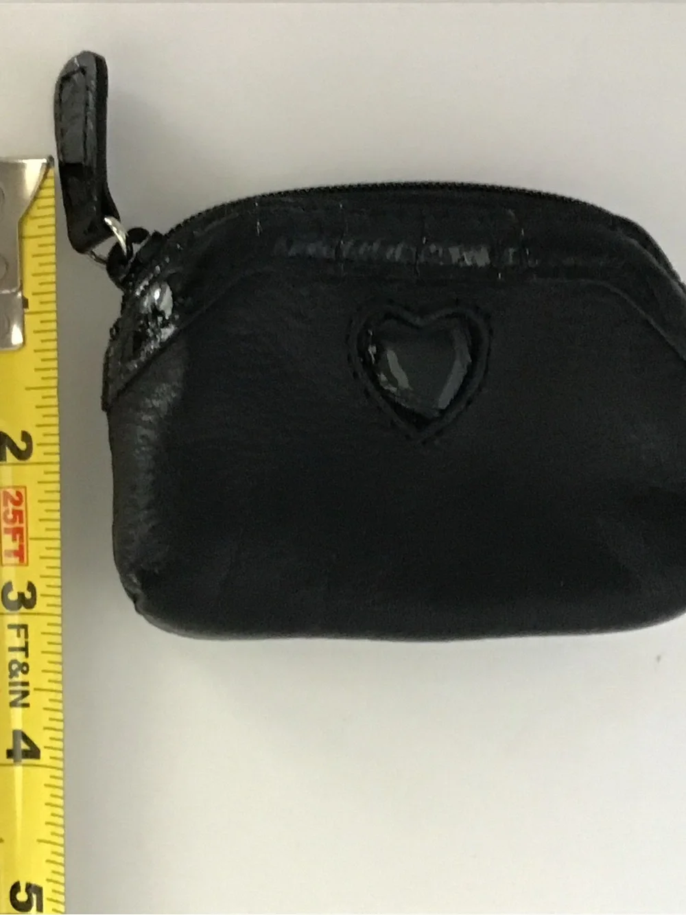 Brighton Black Leather Heart Accent Coin Pouch